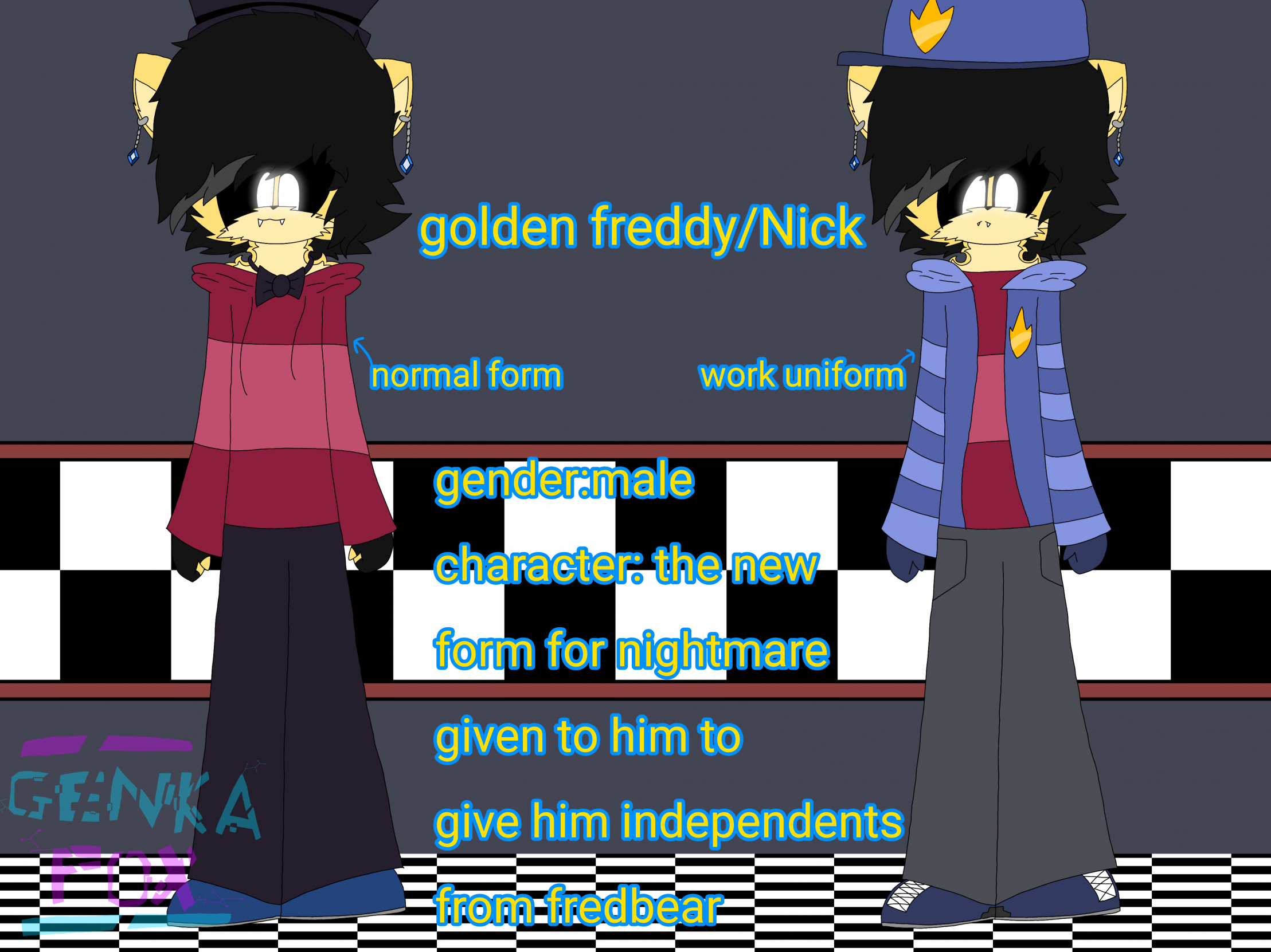 golden freddy, and fredbear  Fnaf golden freddy, Anime fnaf, Fnaf drawings