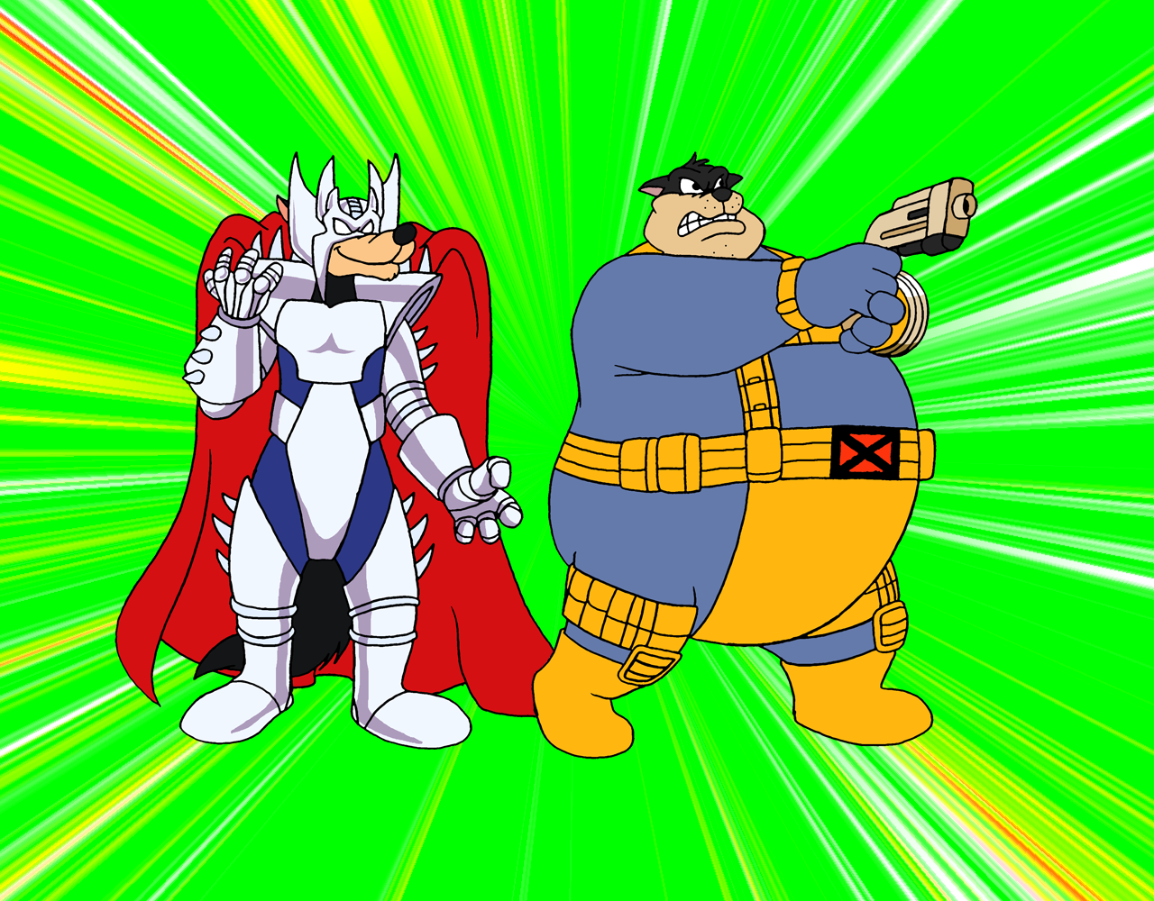 Pete and Zeke as Cable and Stryfe