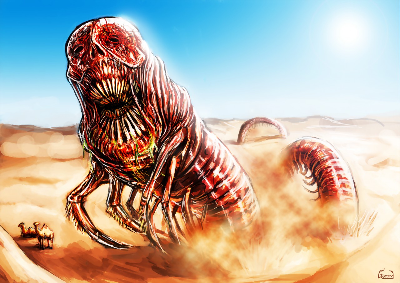 Mongolian death worm by GerardGC -- Fur Affinity [dot] net