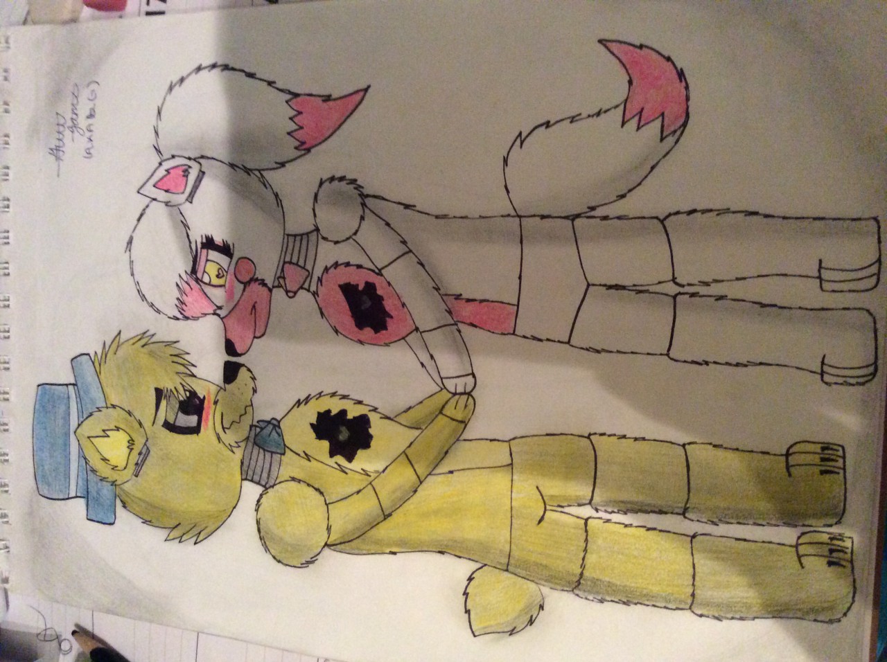 Mangle x golden freddy