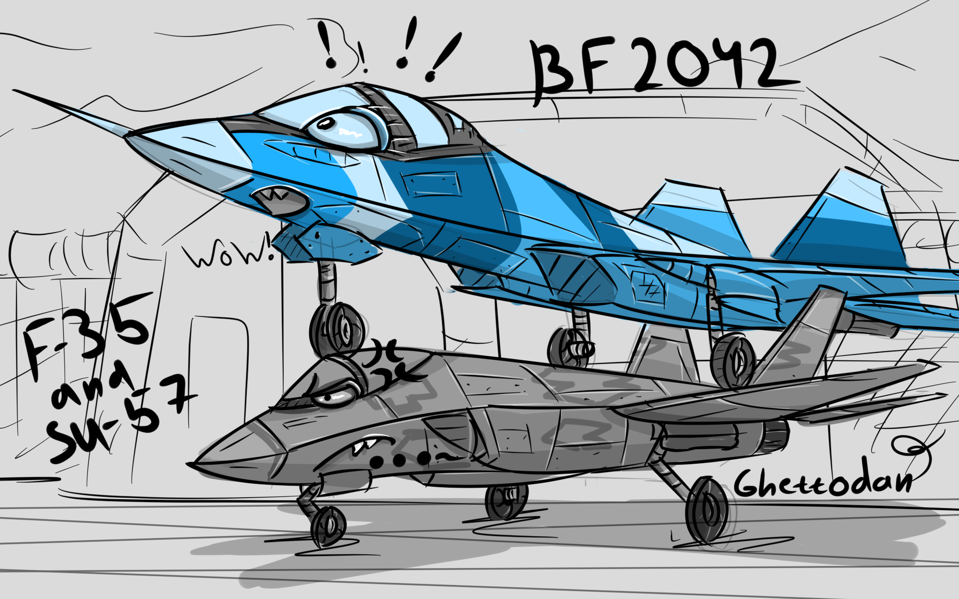 SU-57 and F-35 by GhettoDan -- Fur Affinity [dot] net