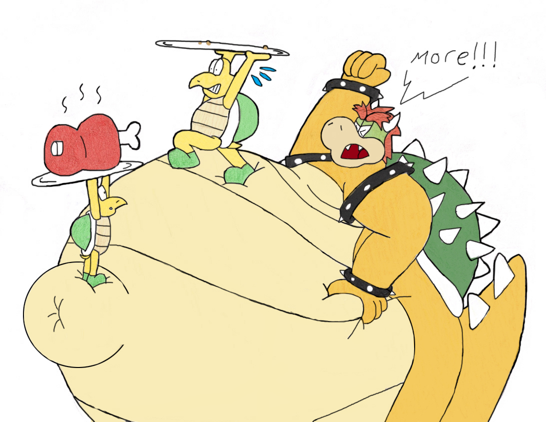 Bowser Jr. is eating Mario's Dish by Darknessslayer02 -- Fur Affinity [dot]  net