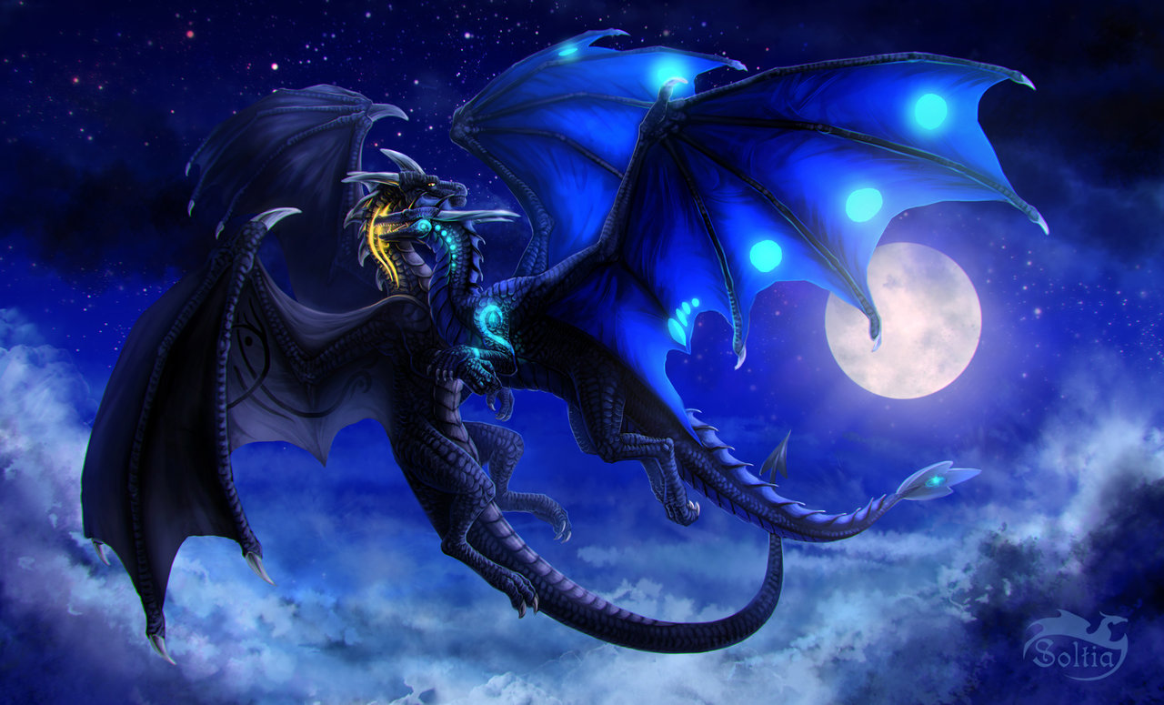 Синий дракон арт