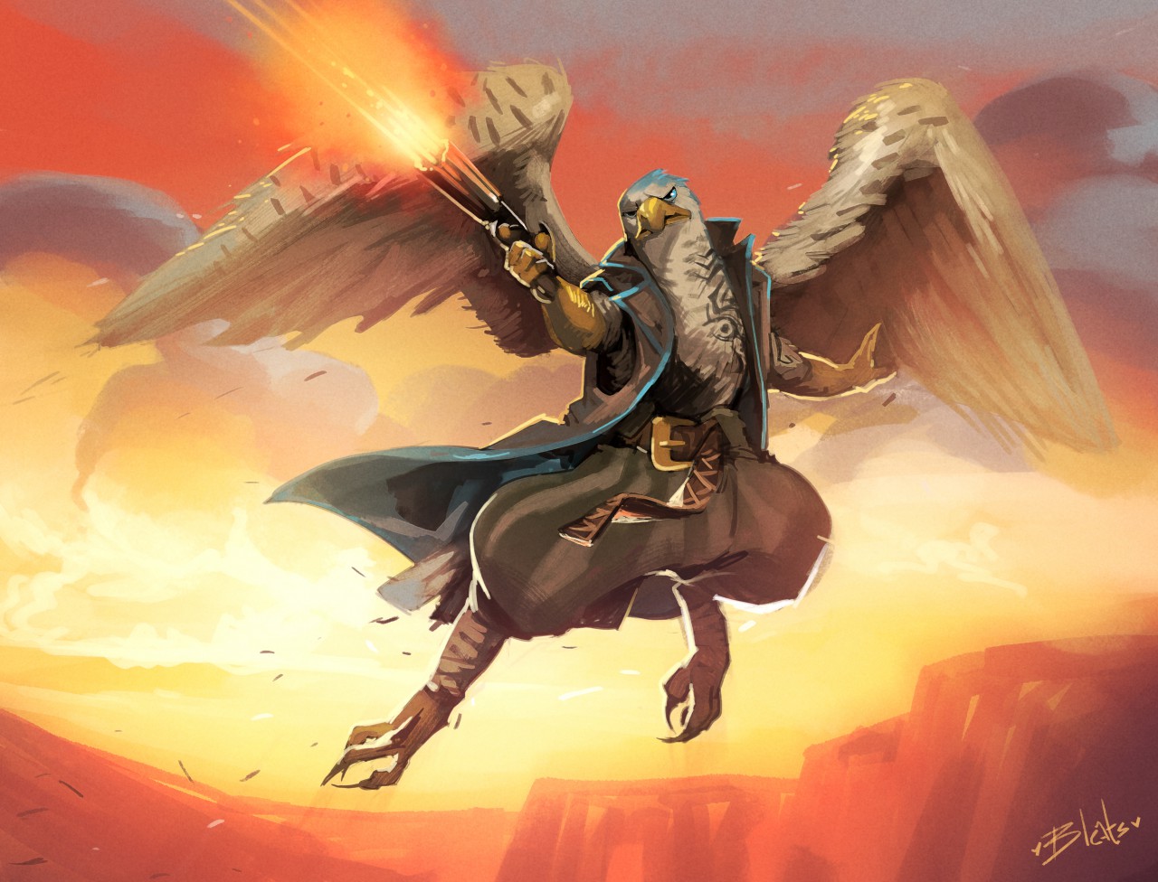 Aarakocra Gunslinger by goat-kid – Fur Affinity [dot] net