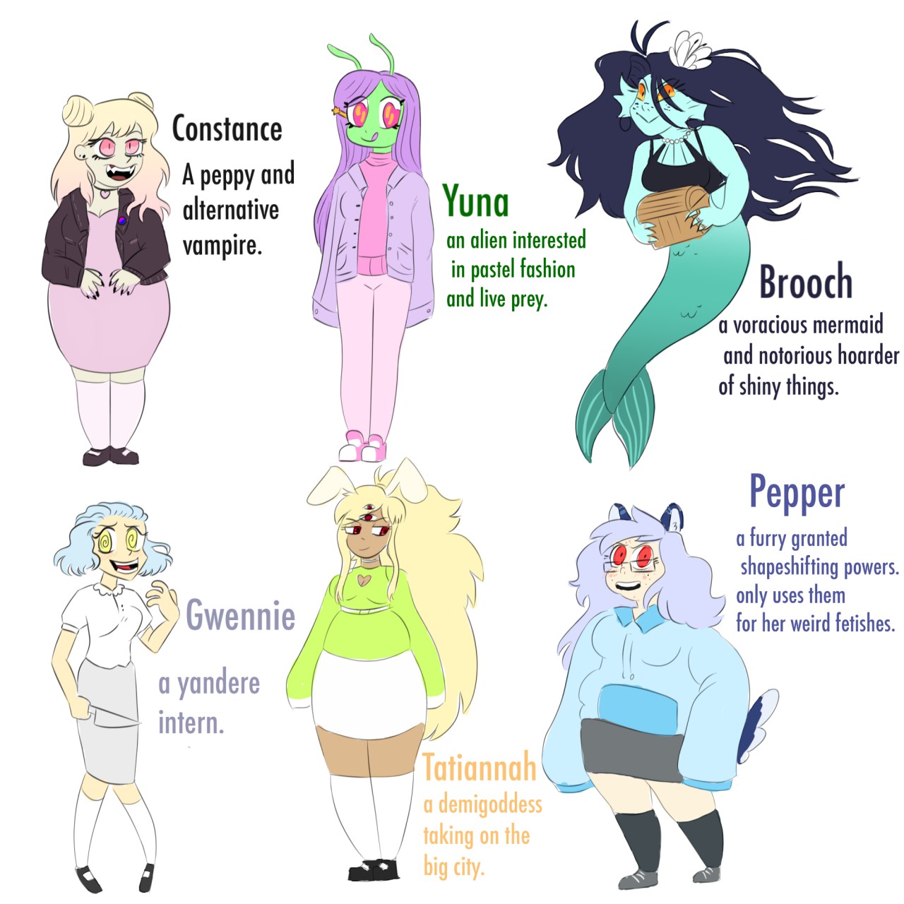 Humanoid/monster oc refs by godinele -- Fur Affinity [dot] net