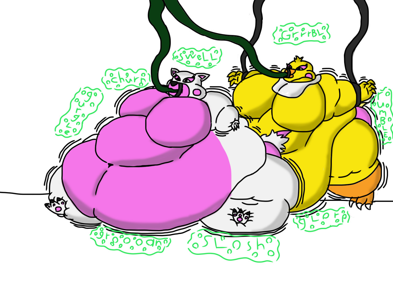 mangle and toy chica hose inflation by godzillaf -- Fur Affinity [dot] net