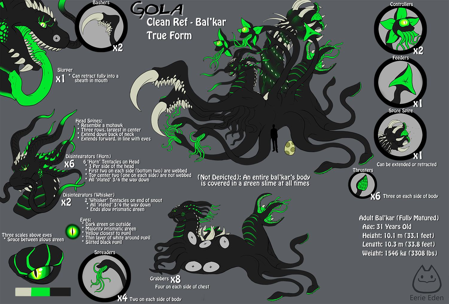 Gola Clean Reference Sheet - Bal'kar True Form by Eerie by GolaWaya -- Fur  Affinity [dot] net