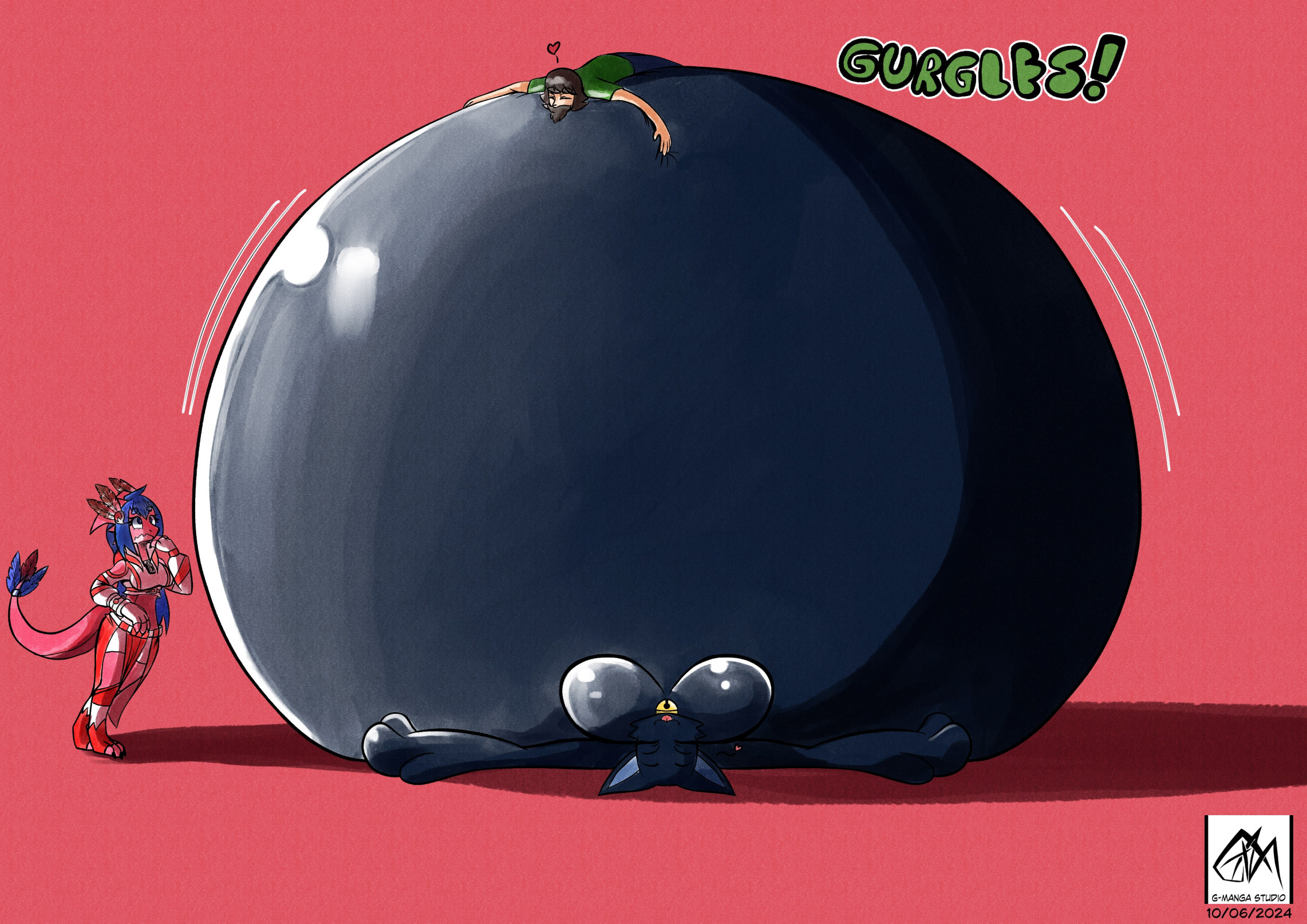 Bigger belly black cat (AT) by Gonzo23 -- Fur Affinity [dot] net