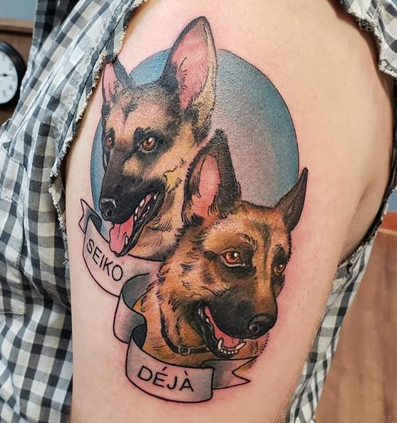 German Shepherd I Love MOM Tattoo Now That039s my Boy Puppy Pet MAGNET   eBay