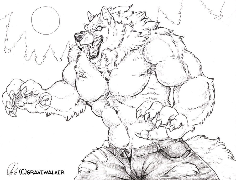 buff werewolf drawing