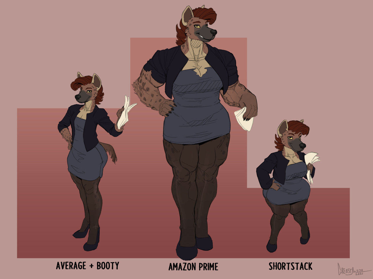 Hyena News Reporter - BodyTypes [Patreon] by GreasyMojo -- Fur Affinity  [dot] net