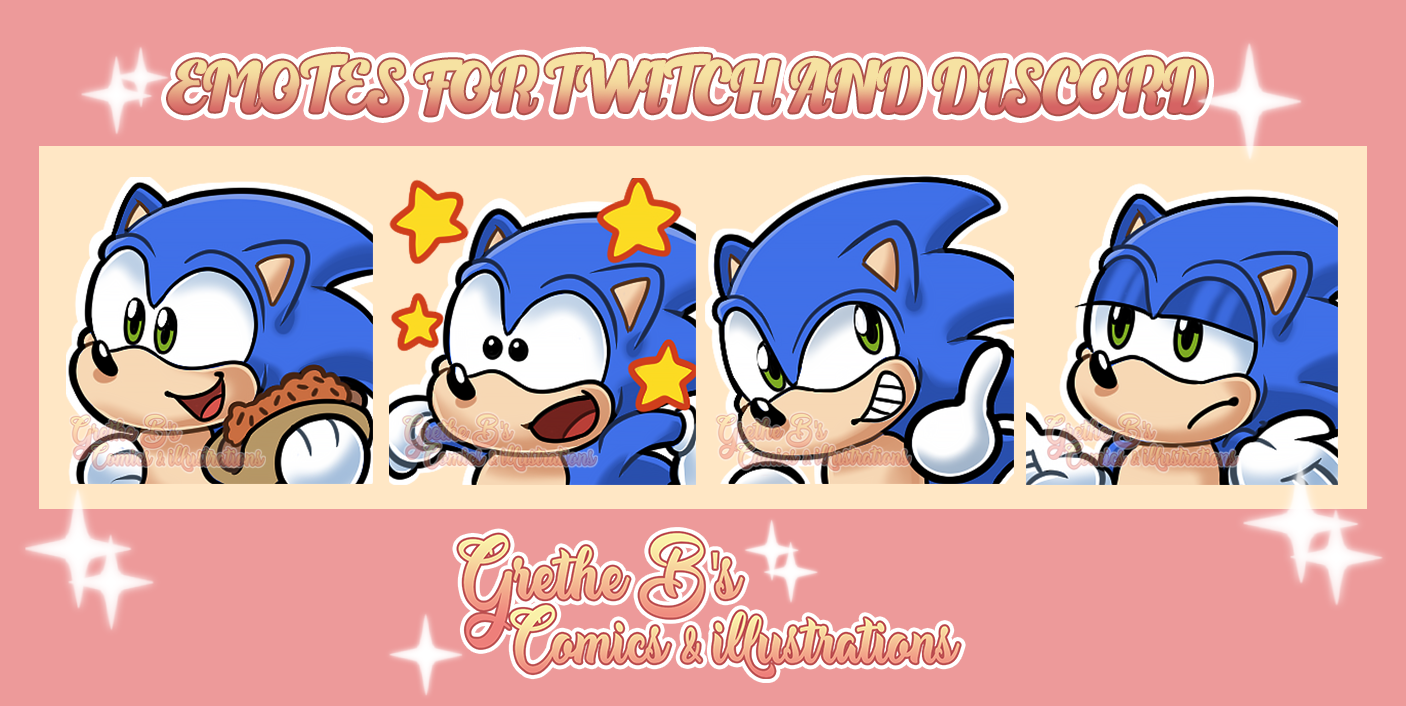 ANIMATED 4x Sonic the Hedgehog Dancing Emotes Bundle Twitch or 