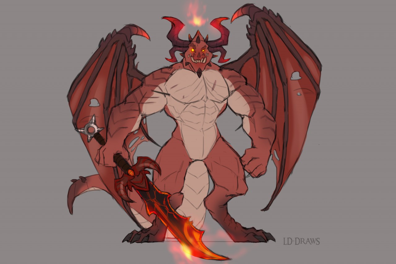 Demon Dragon by GreyFuzzButt -- Fur Affinity [dot] net