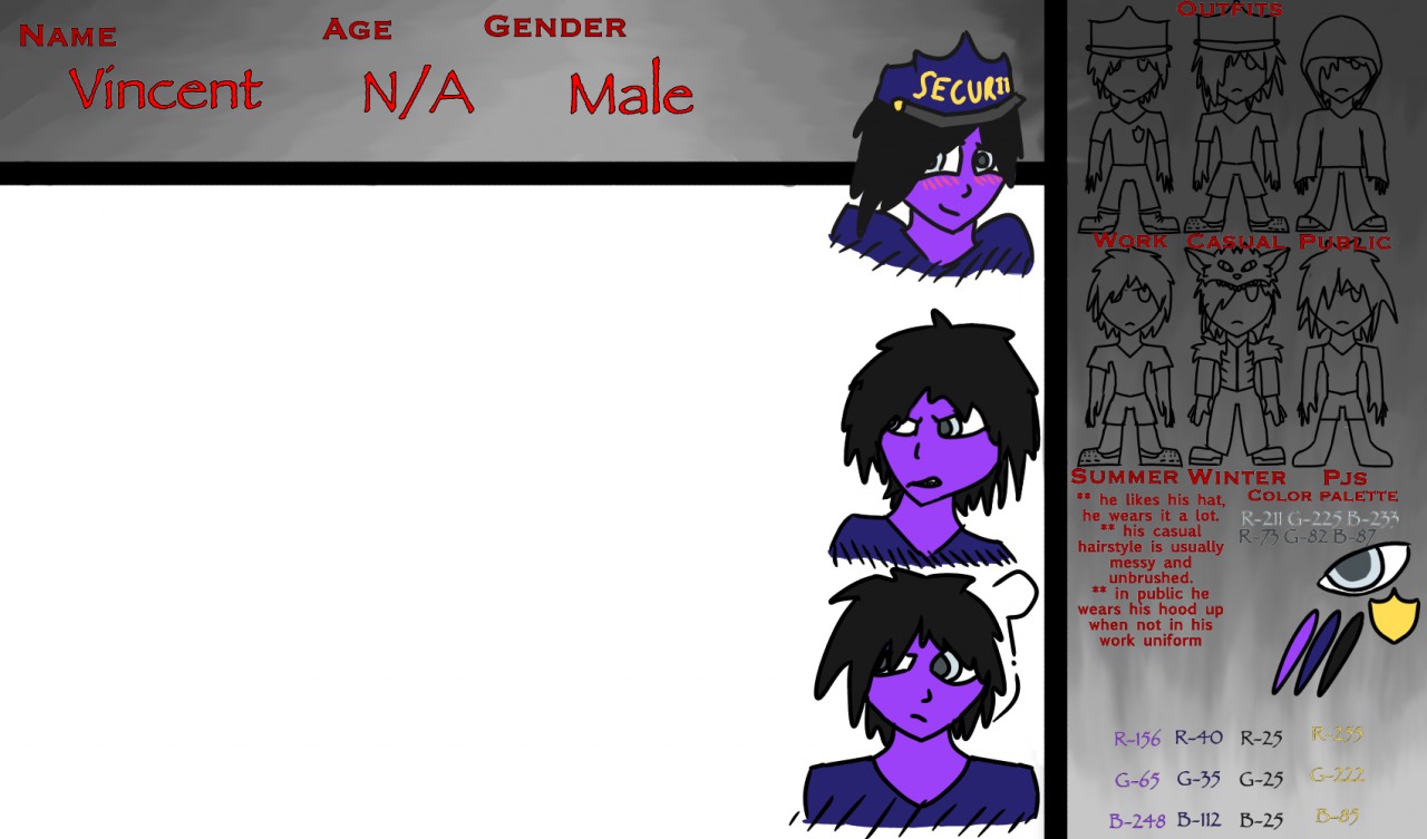 SNEAK PEEK) Vincent/the Purple Guy ref sheet WIP by Grievousstrike -- Fur  Affinity [dot] net