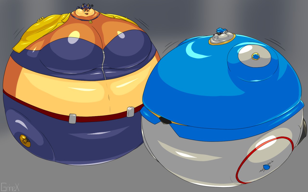 Blimping Carmelita and Sly by GrineX -- Fur Affinity [dot] net