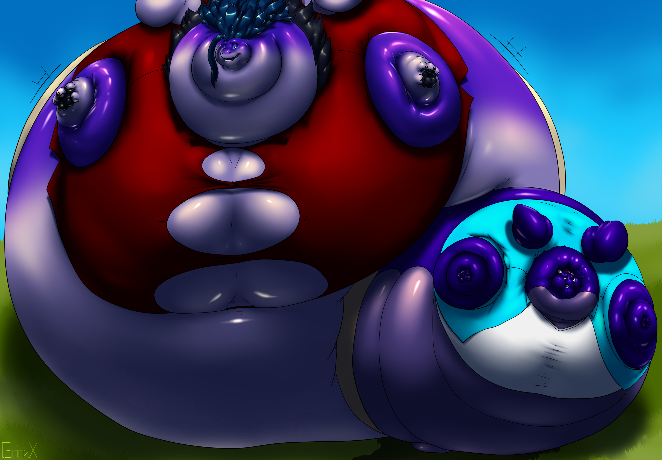Blueberry Squishing a Blueberry. 