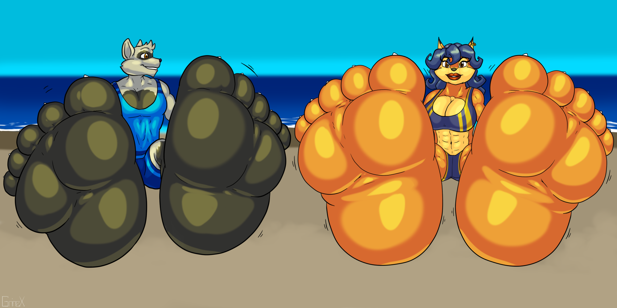 Hyperfoot Carmelita and Sly by GrineX -- Fur Affinity [dot] net