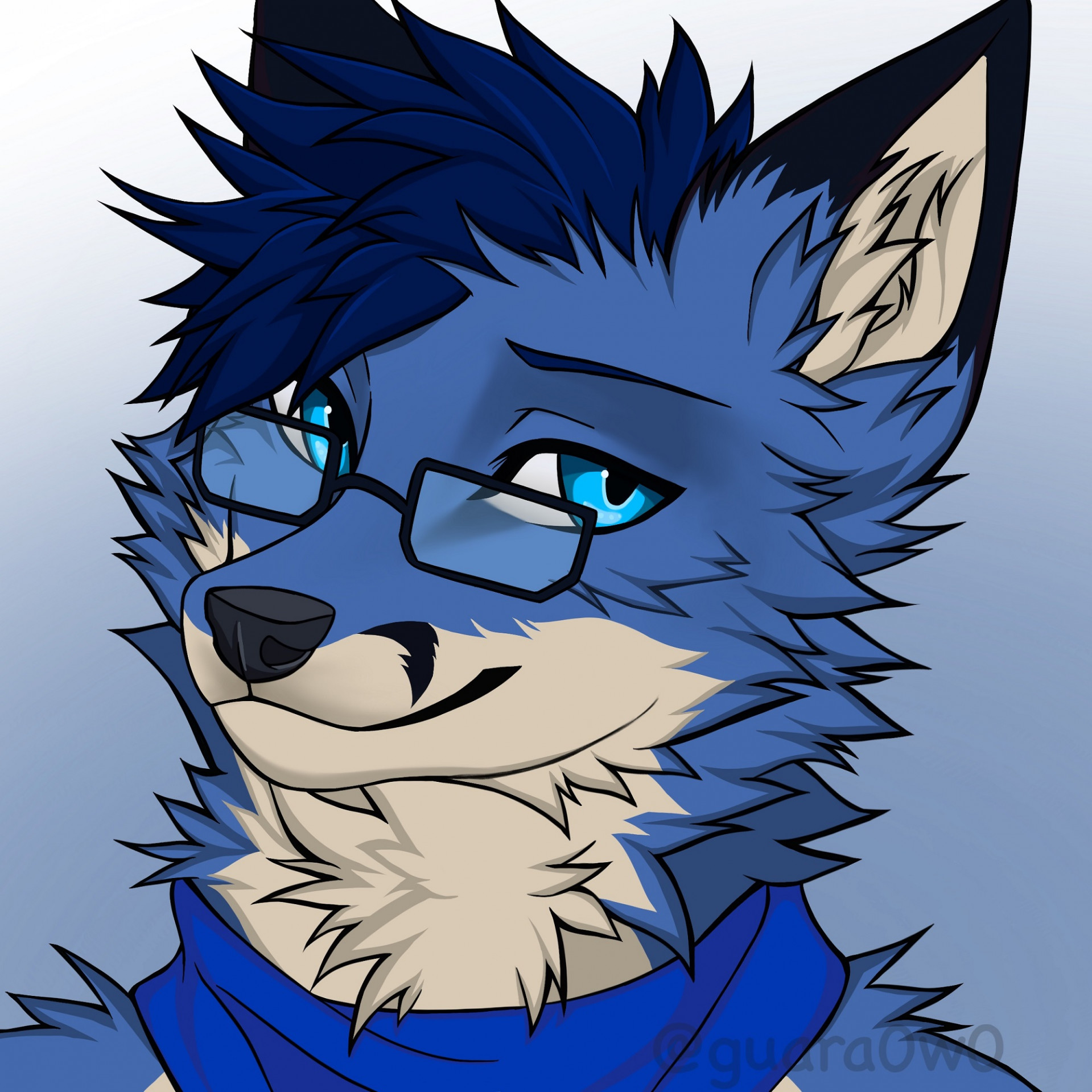 Blue fox icon by Guara0w0 -- Fur Affinity [dot] net