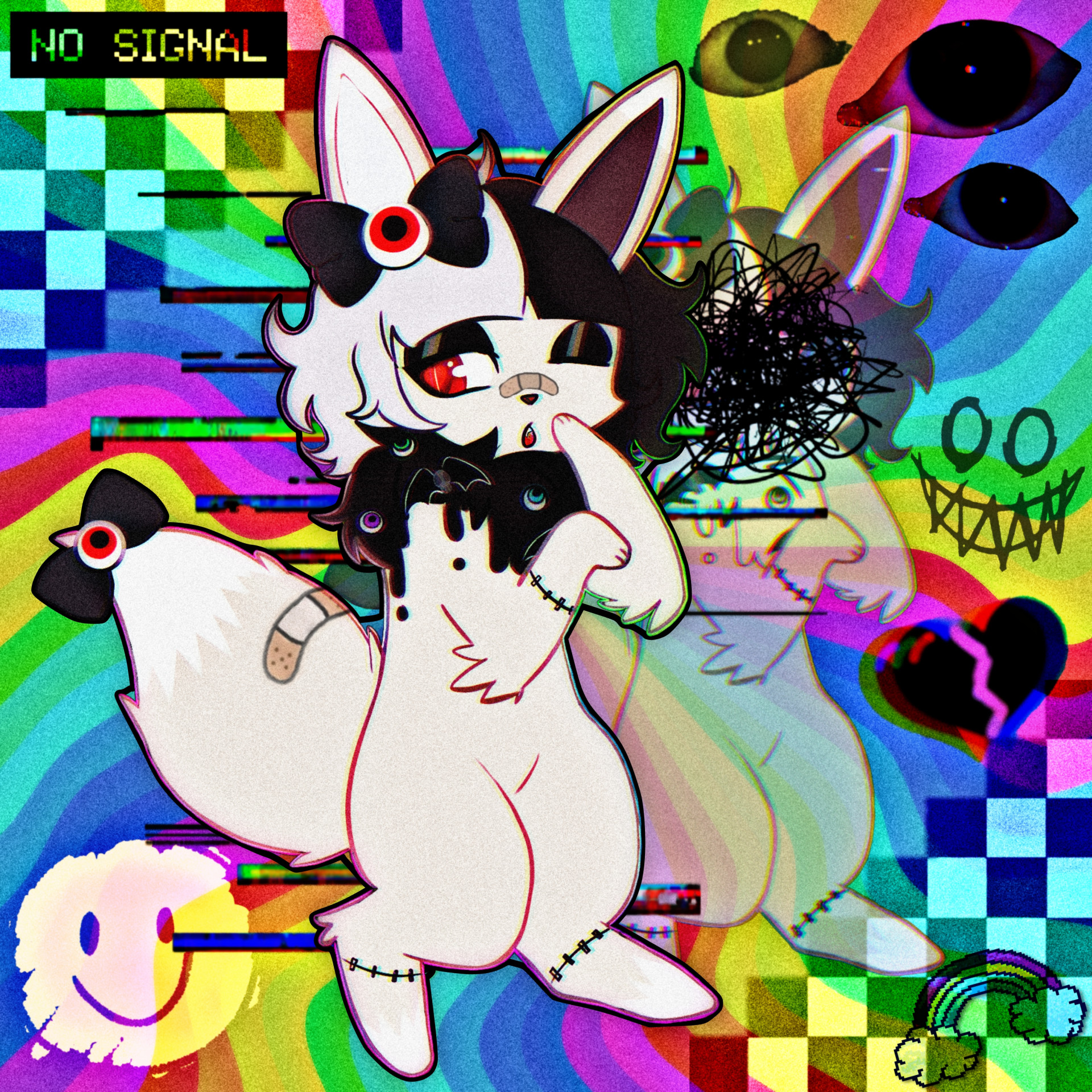 Fursona Weirdcore Phone Wallpaper by karmivibes -- Fur Affinity [dot] net