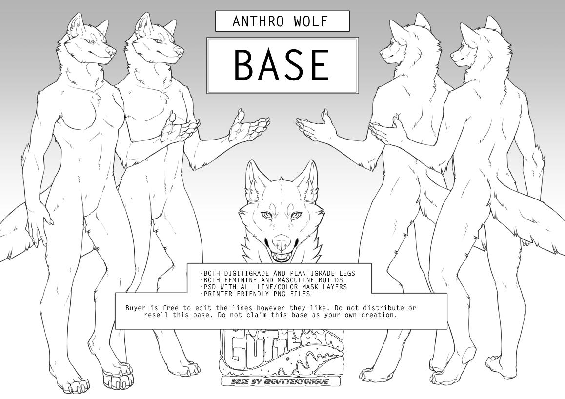 wolf anthro base