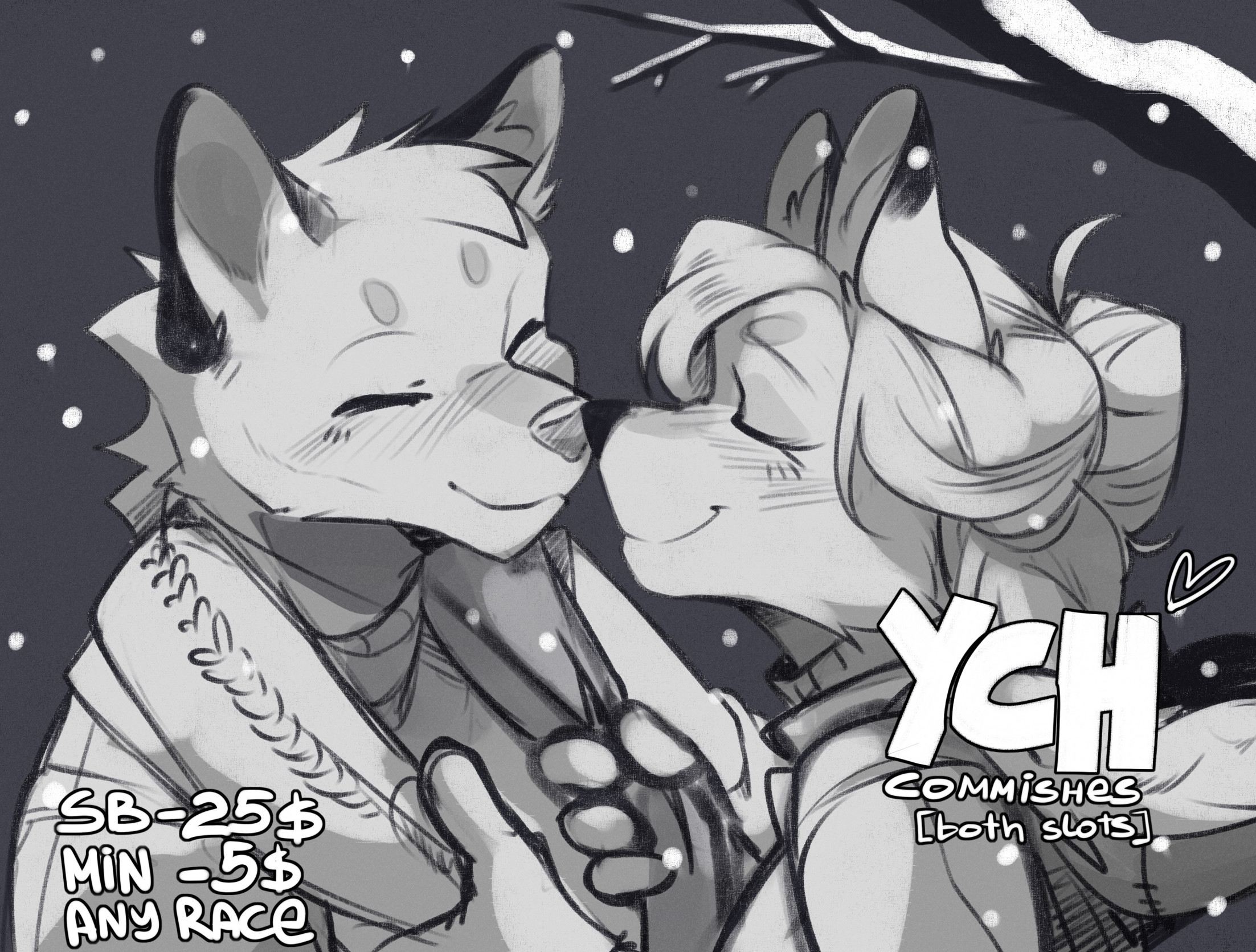 YCH Kiss with noses CLOSED by HakkiDS2 -- Fur Affinity [dot] net