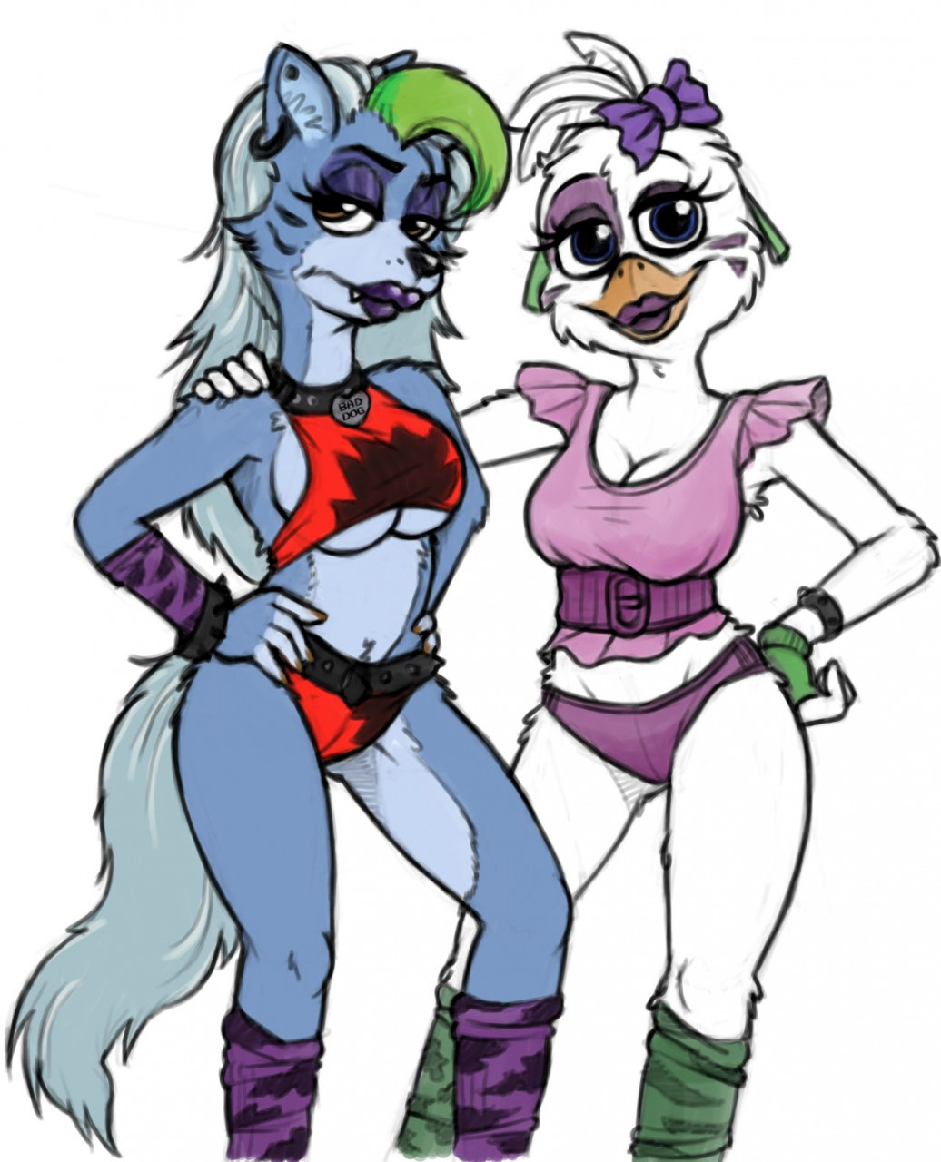 Chica & Roxie - FNAF Security Breach by half-dude -- Fur Affinity [dot] net