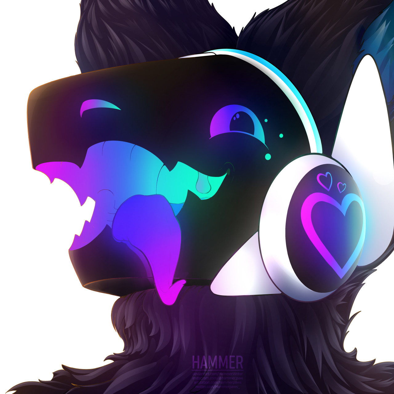 Colorful artwork of furry protogens