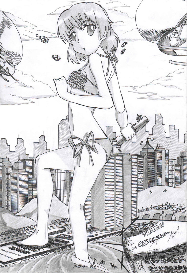 Giantess anime crush