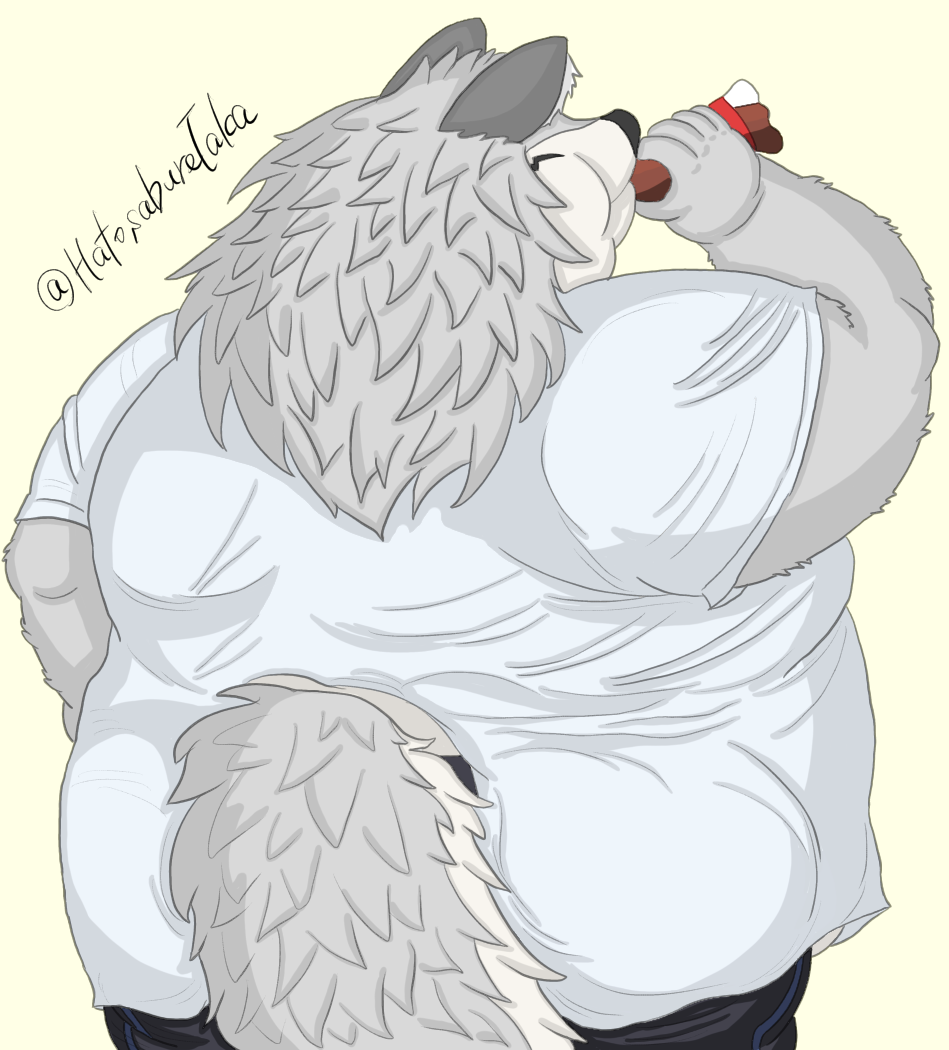 Big fat wolf with round and fat back. by HatosabureTaka -- Fur Affinity  [dot] net