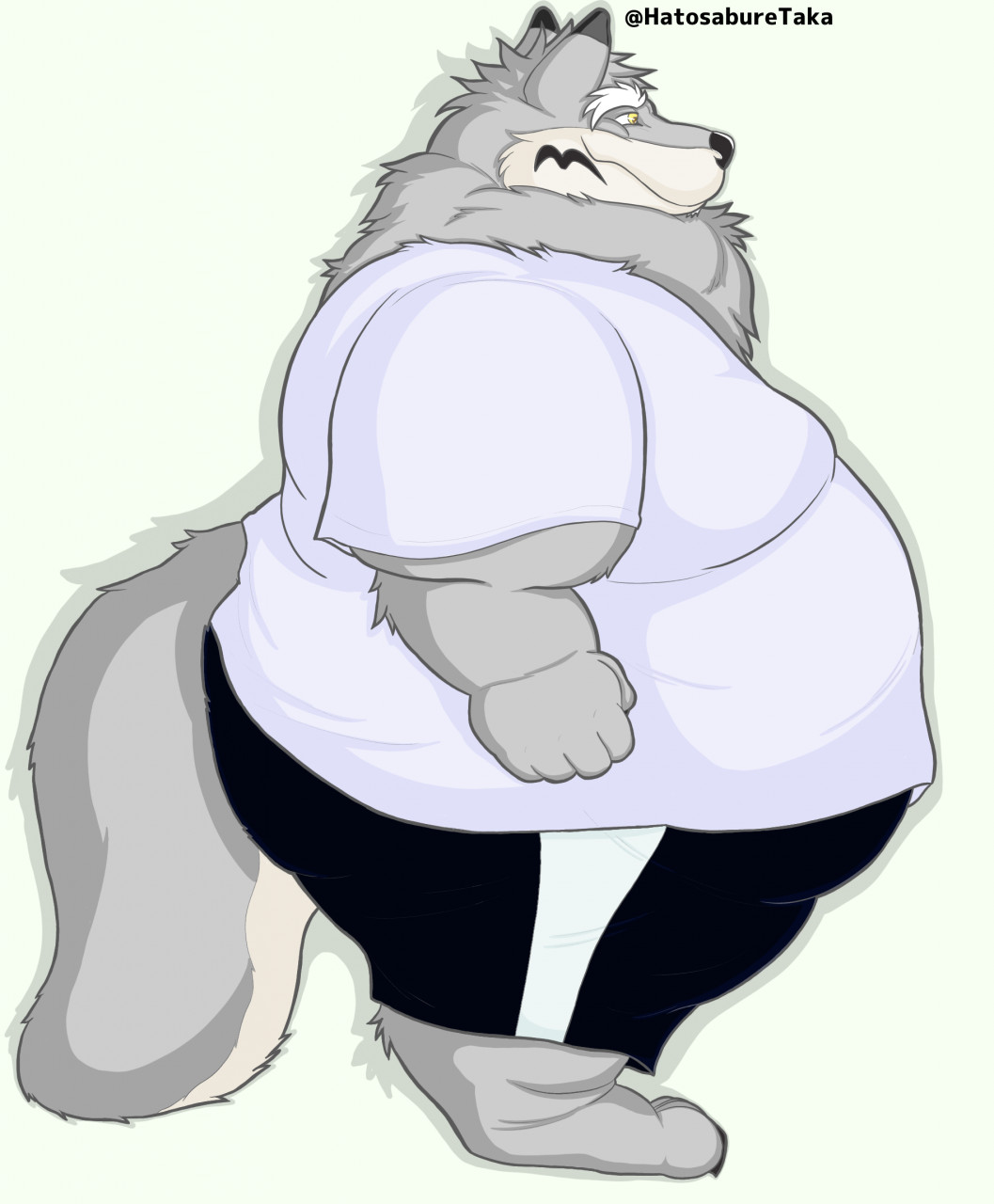 Standing big fat wolf (side) by HatosabureTaka -- Fur Affinity