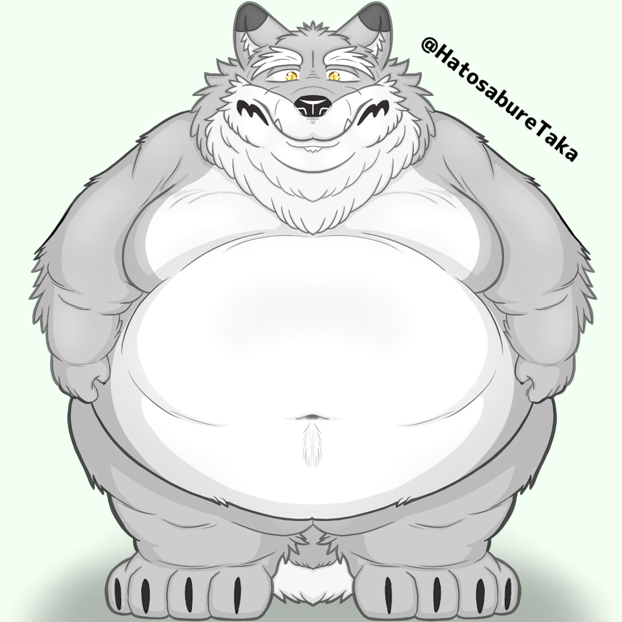 front of big fat wolf 202206 (naked) by HatosabureTaka -- Fur Affinity  [dot] net