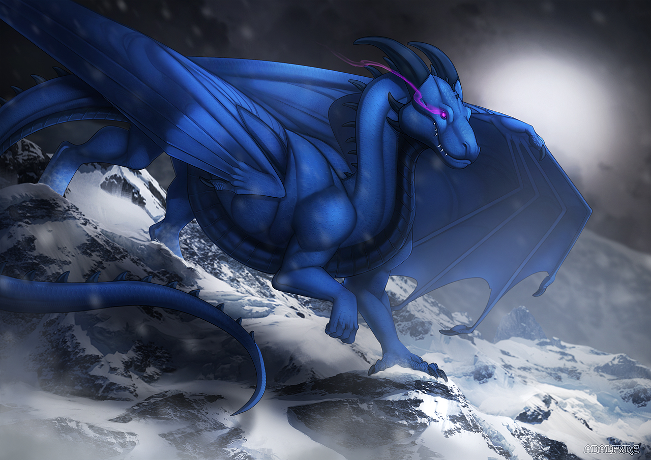 Бело синий дракон
