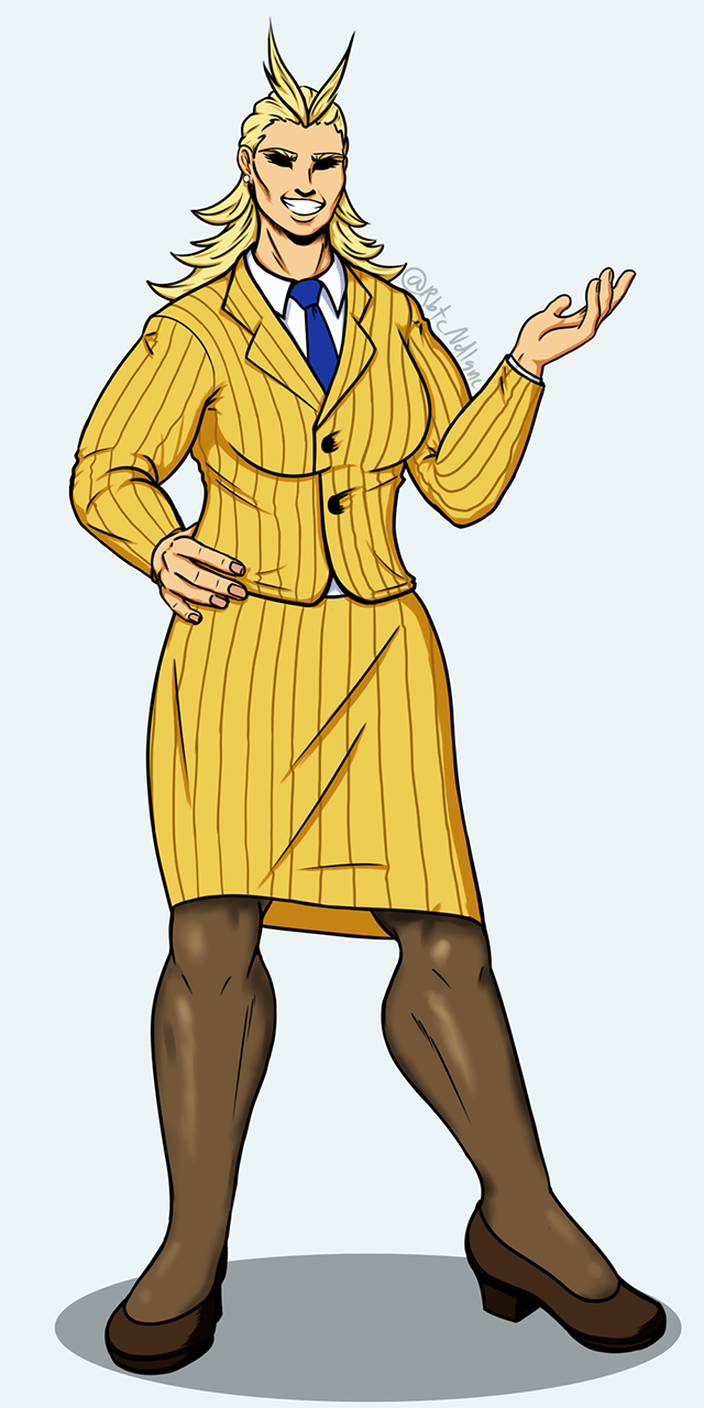 Fem All Might In A Suit By Healmom Fur Affinity Dot Net