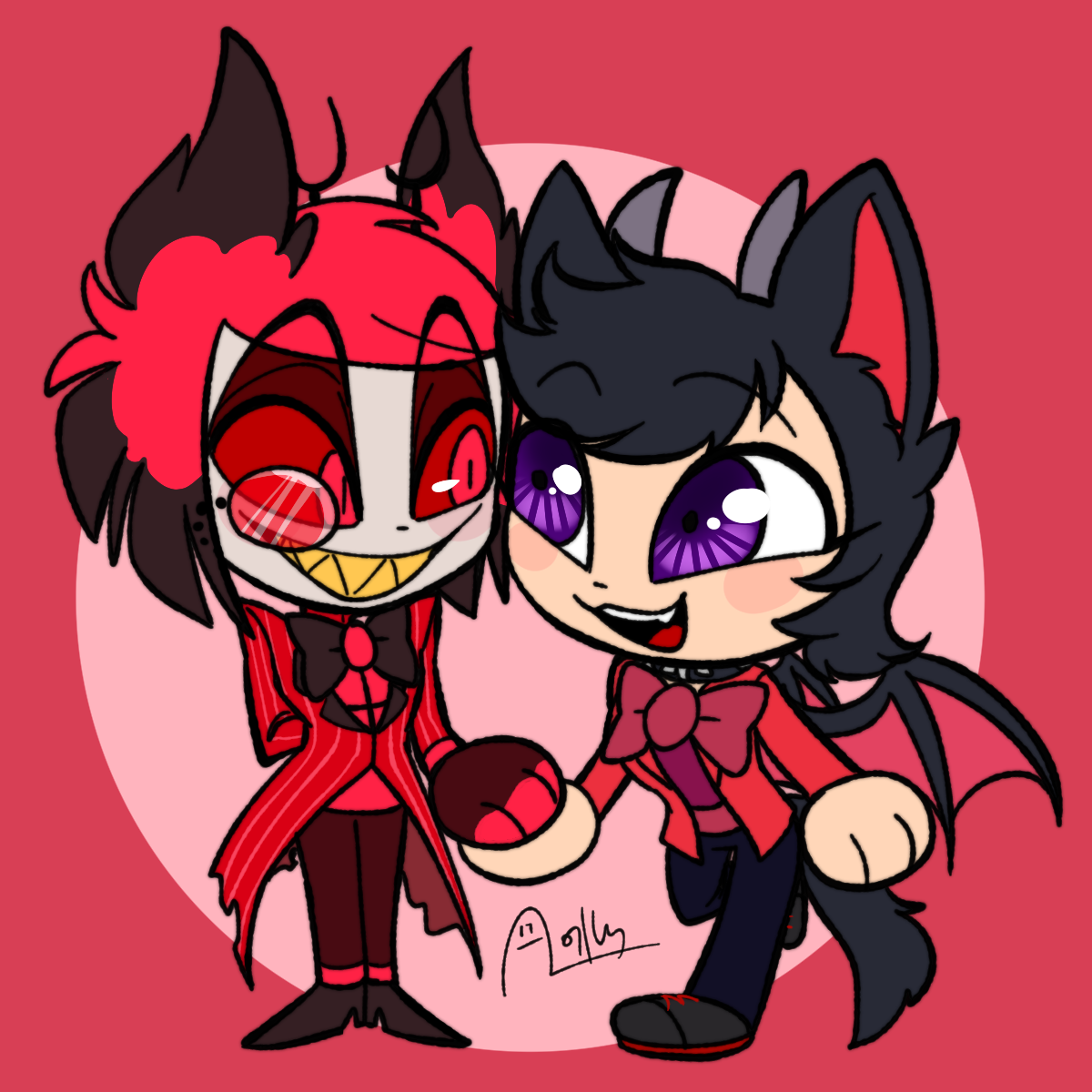 Heart and Alastor Chibis by HeartWolfdragon -- Fur Affinity [dot] net