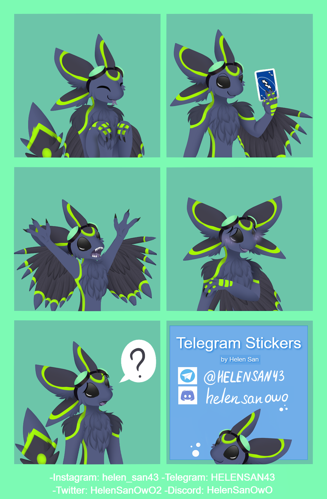 Stickers pack - Art by HelenSan -- Fur Affinity [dot] net