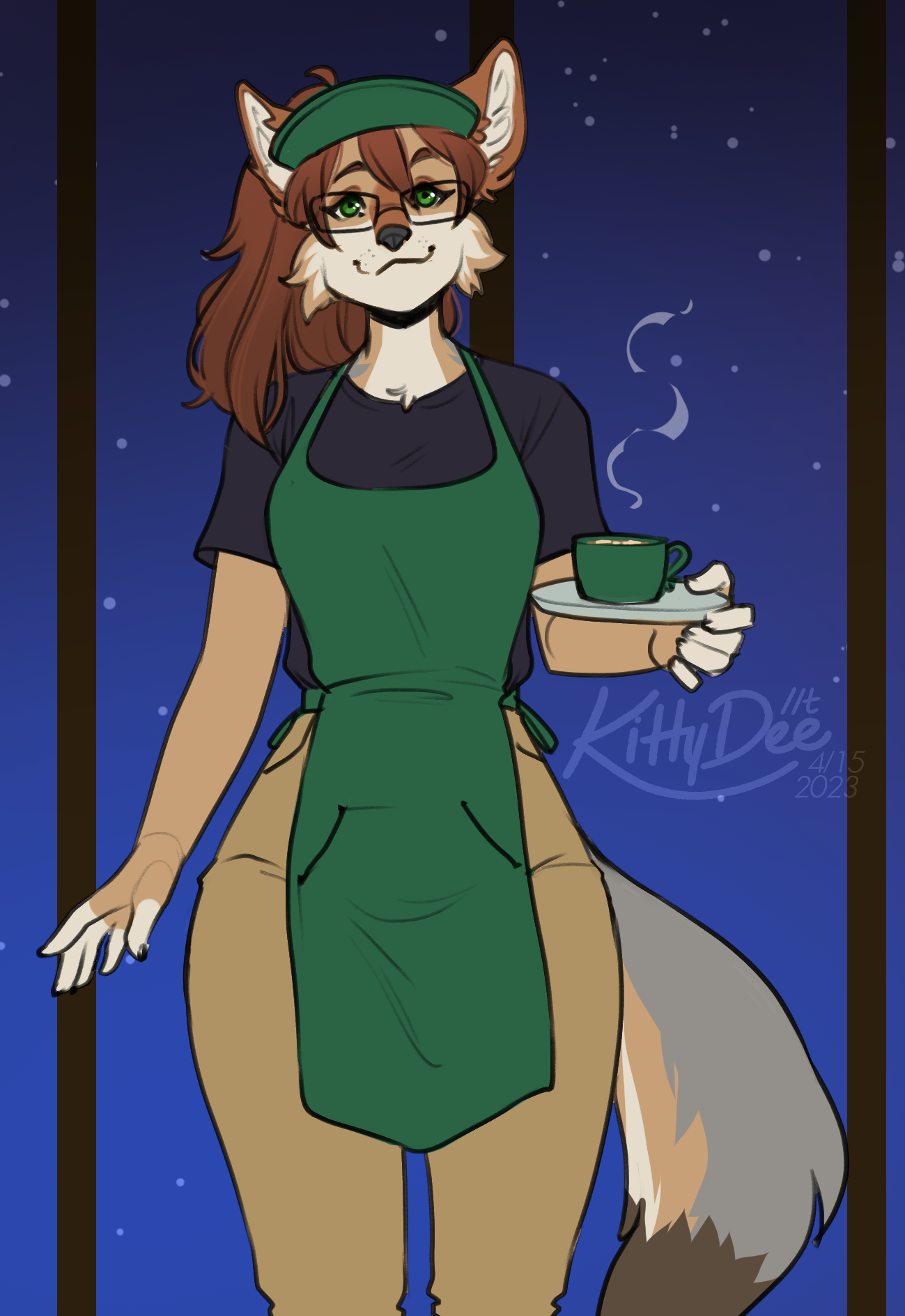 Barista Yote [kittydee] by helinon -- Fur Affinity [dot] net