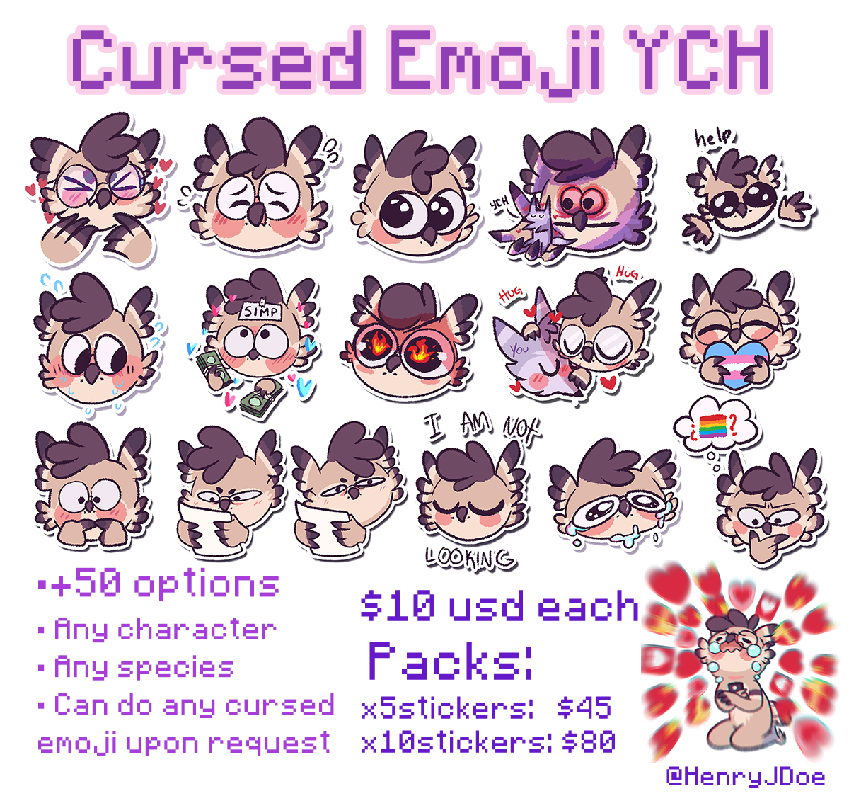 Cursed Emoji YCH by henryjdoe -- Fur Affinity [dot] net