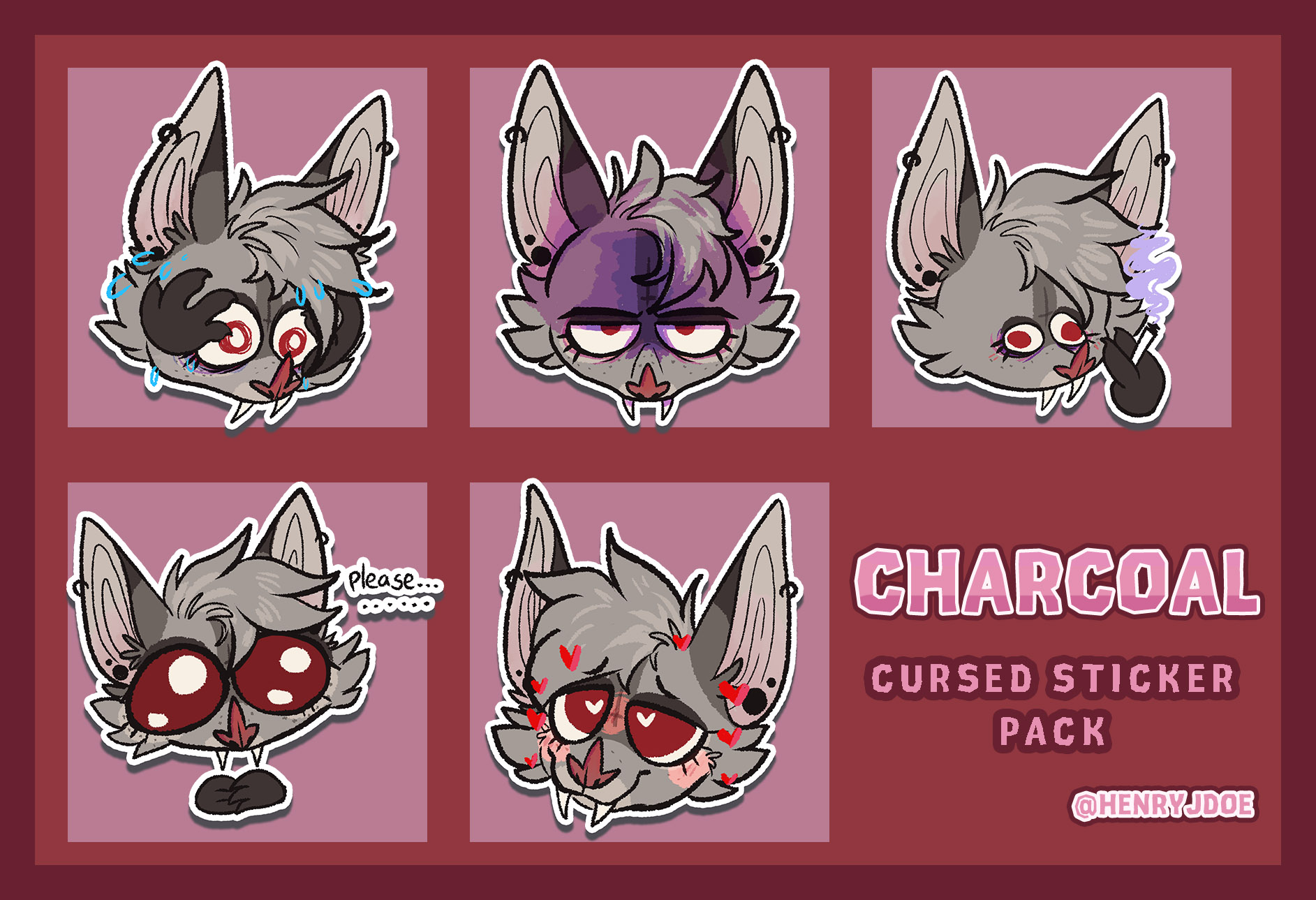 COMM] Cursed emojis for Charcoal by henryjdoe -- Fur Affinity [dot] net