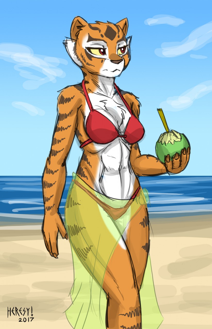 Master Tigress At The Beach By Heresyart Fur Affinity Dot Net