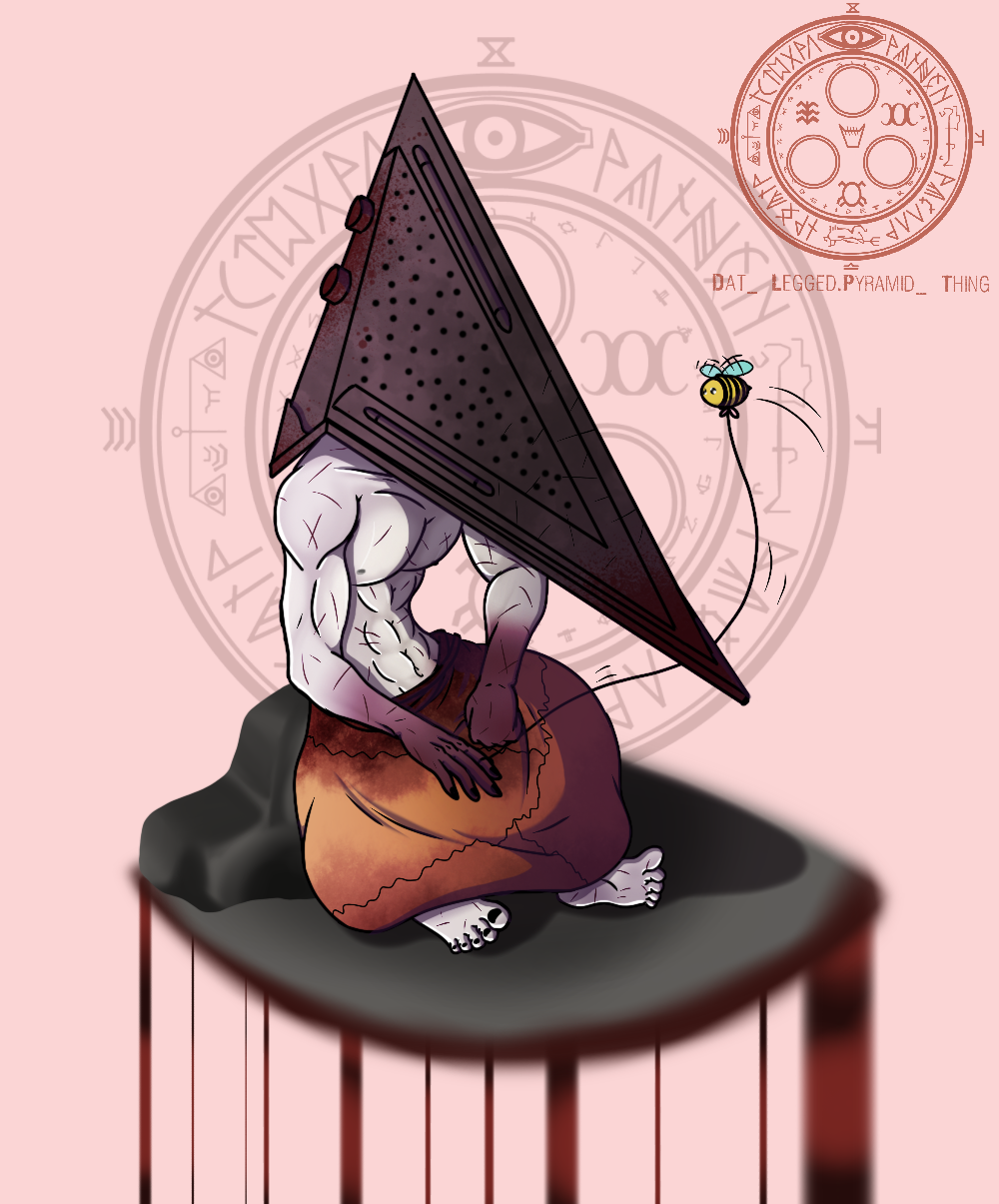 Pyramid head and a bee [fanart] by Herobrinegirlita -- Fur Affinity [dot]  net
