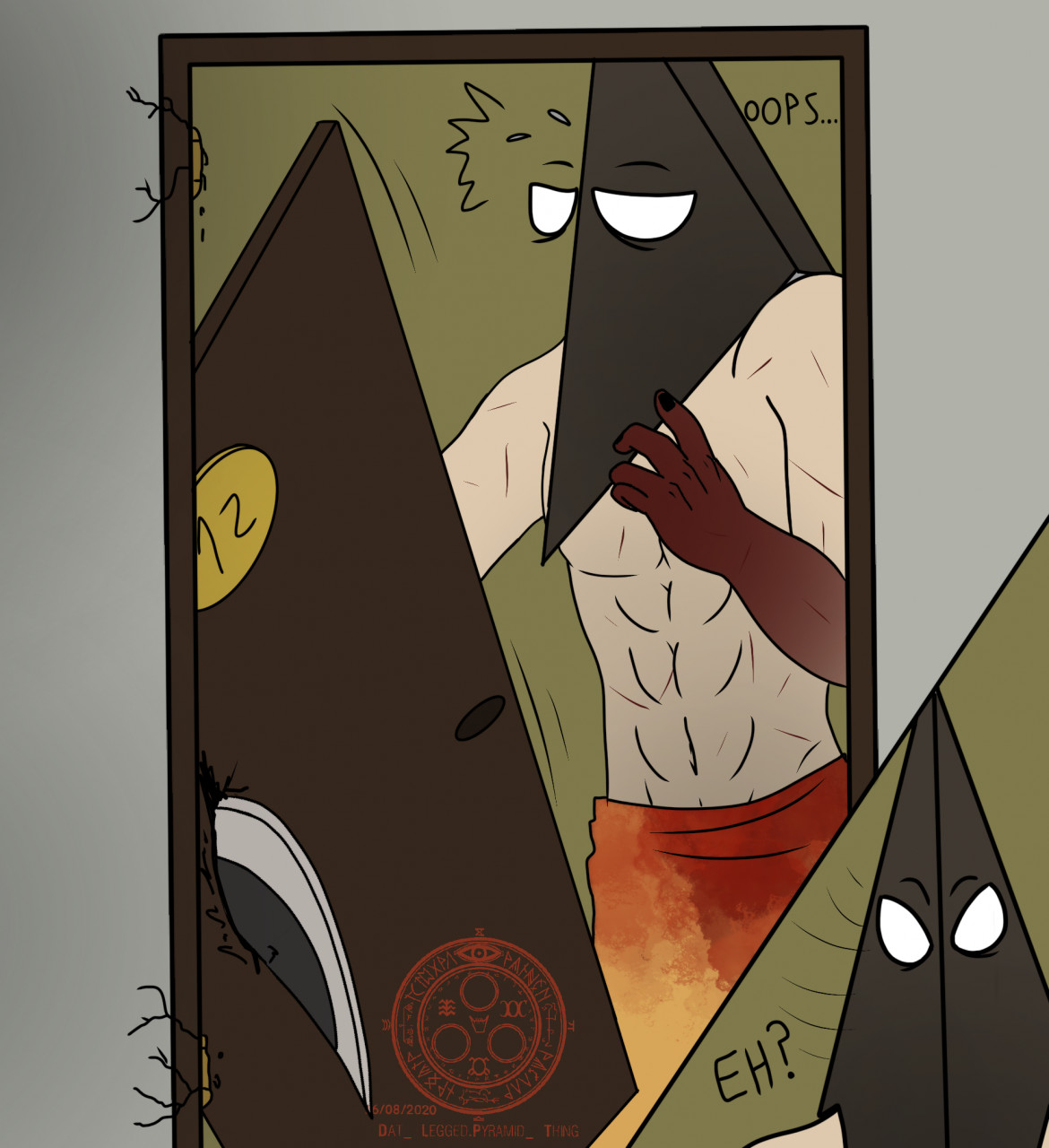 Pyramid head and a bee [fanart] by Herobrinegirlita -- Fur Affinity [dot]  net