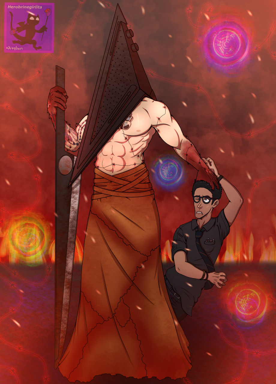 Pyramid head x dead by daylight [commission] by Herobrinegirlita