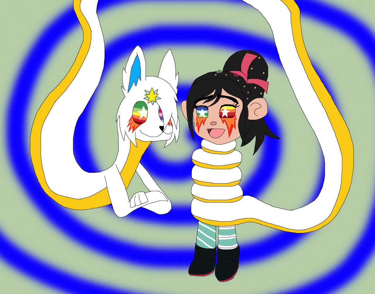 Naga Hesaki and Vanellope Von Schweetz by hesaki-y -- Fur Affinity [dot] net