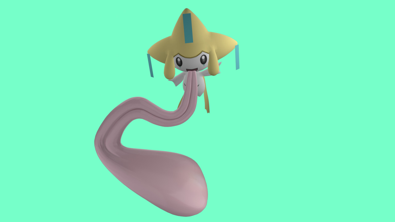 Jirachi long sexy tongue 3D by hesaki-y -- Fur Affinity [dot] net