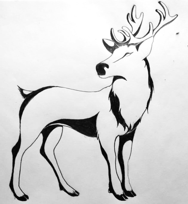 Portarait of deer tattoo