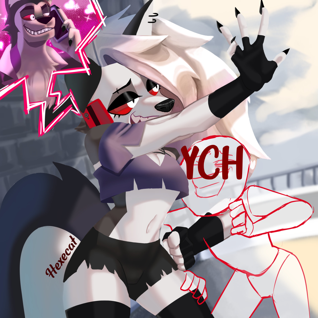 YCH Loona chilling with Vortex and kicking your ass Rende... by Hexecat --  Fur Affinity [dot] net