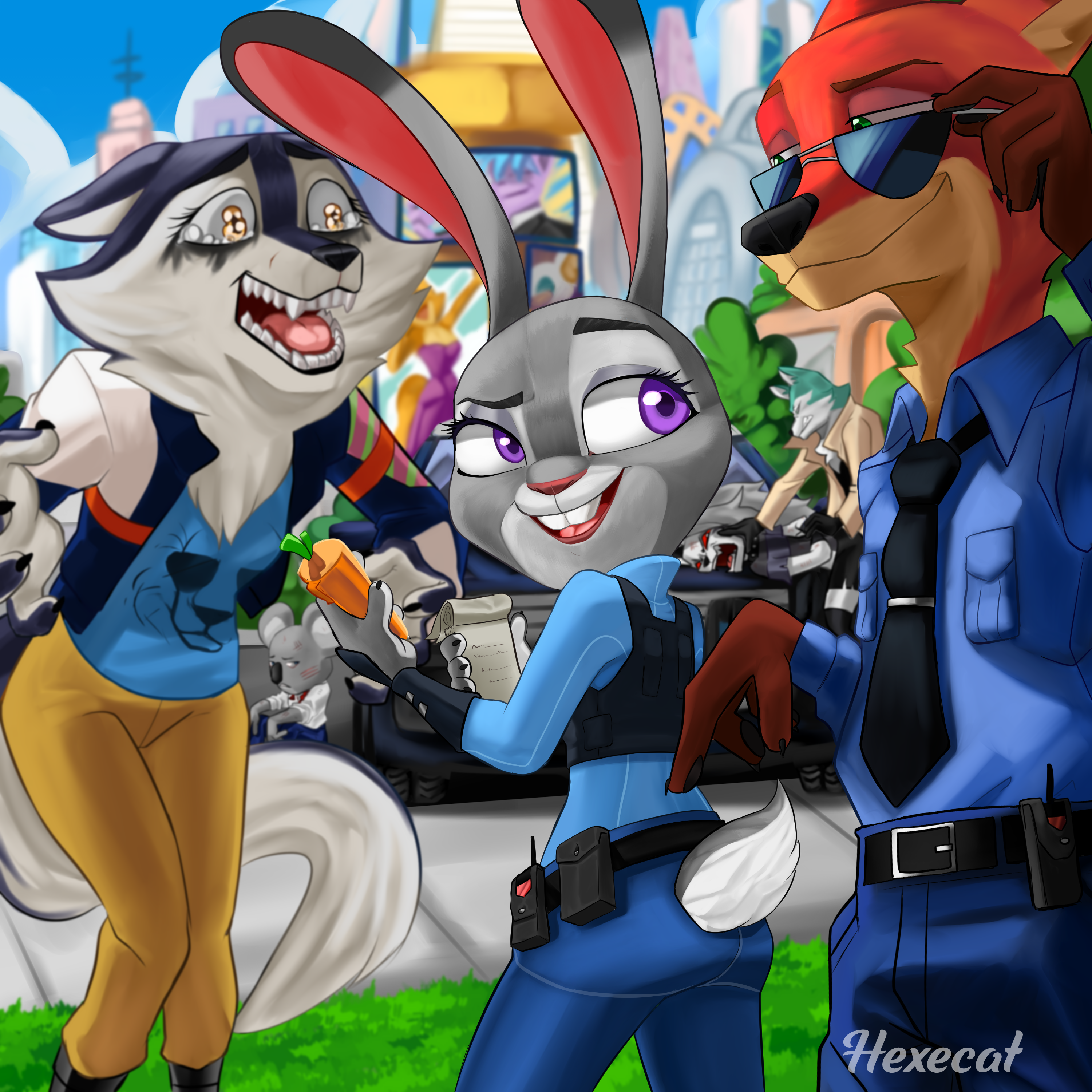 Judy and Haru Mime and Dash Halloween 2022 by TakaG -- Fur Affinity [dot]  net