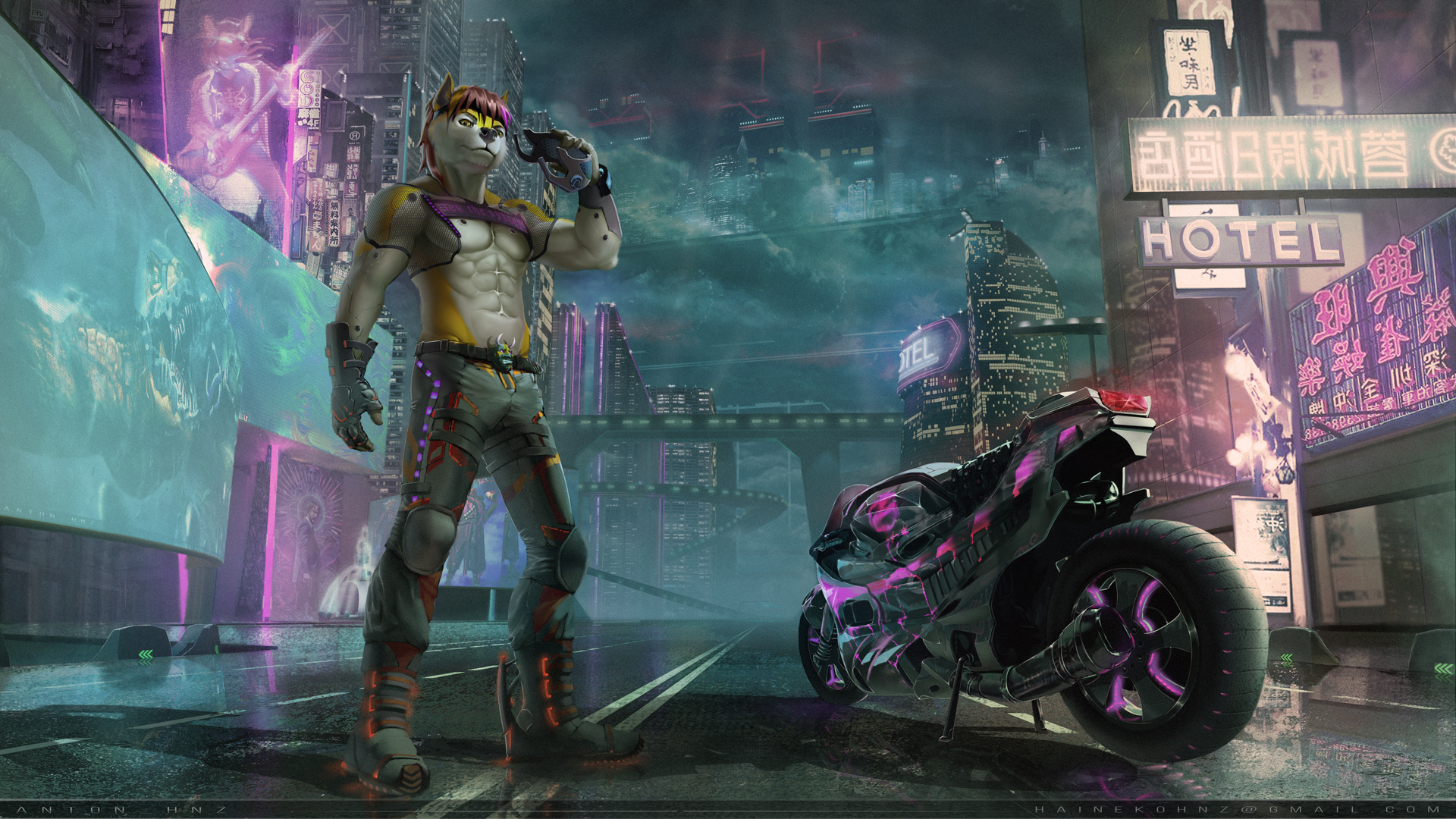 Cyberpunk furry art фото 81