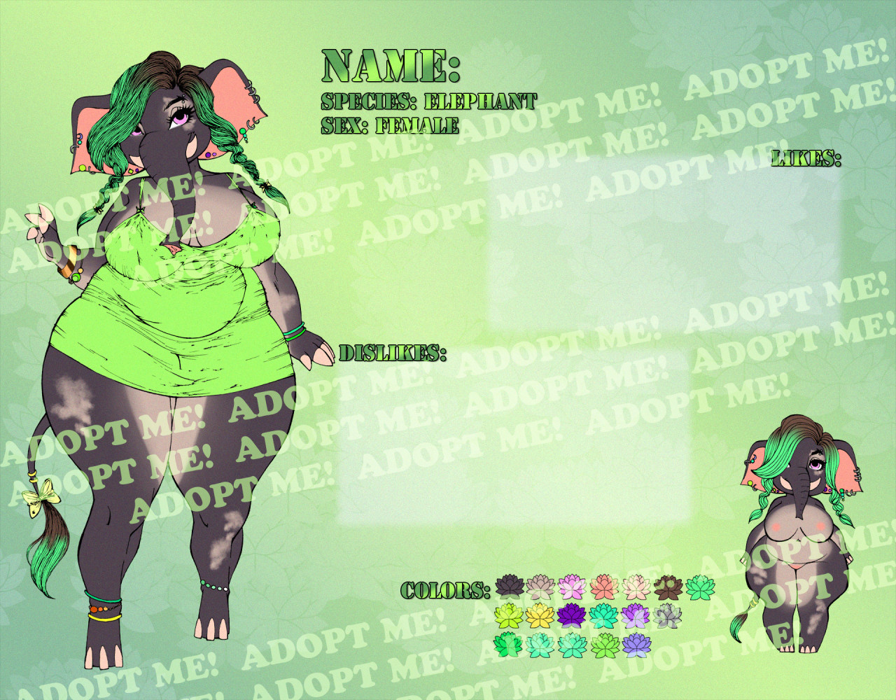 Elephant girl Adopt [Sold!] by HikaruTheWolf -- Fur Affinity [dot] net