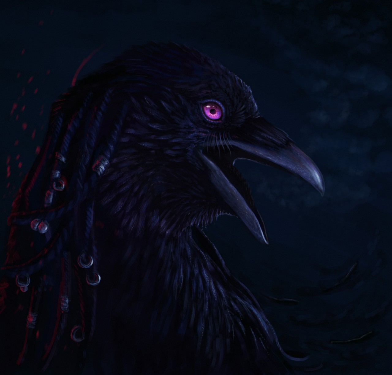 Птица с черным глазом. Ворон предвестник смерти. Ворон арт. Ворон во тьме. Темный ворон.